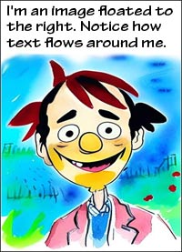 image on right with text flowing around it
